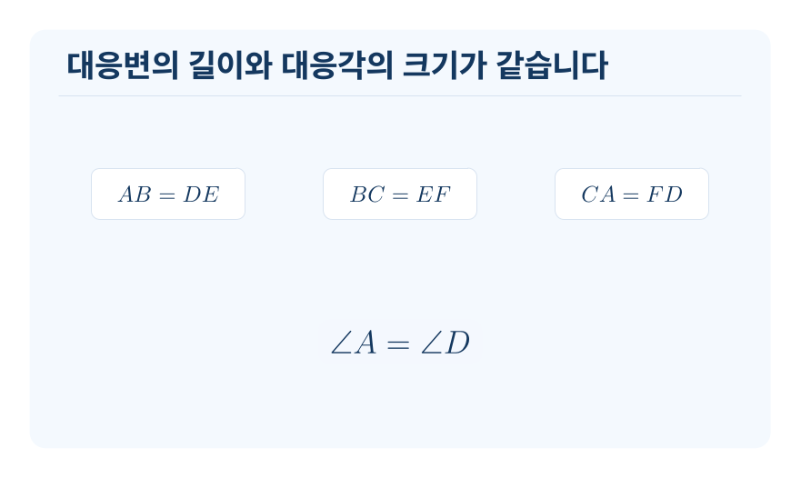 합동인 도형의 성질 개념을 설명하는 수학 도식